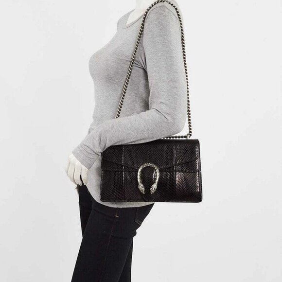 Gucci Black Snakeskin Small Dionysus Small Shoulder Bag - Picture 2 of 12